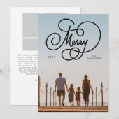 キュラシースクリッメリートフローリッシュフルフォトホリデー シーズンカード (正面/裏面)