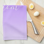 キュラシースクリプト名と編集可能ライトパープルグラデーション キッチンタオル (四つ折り)