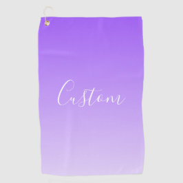 キュラシースクリプト名と編集可能ライトパープルグラデーション ゴルフタオル