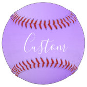 キュラシースクリプト名と編集可能ライトパープルグラデーション ソフトボール (裏面)