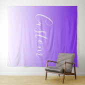 キュラシースクリプト名と編集可能ライトパープルグラデーション タペストリー (インサイチュ(横))