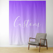 キュラシースクリプト名と編集可能ライトパープルグラデーション タペストリー (インサイチュ)