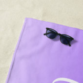 キュラシースクリプト名と編集可能ライトパープルグラデーション ビーチタオル (インサイチュ)