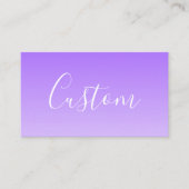 キュラシースクリプト名と編集可能ライトパープルグラデーション 名刺 (正面)