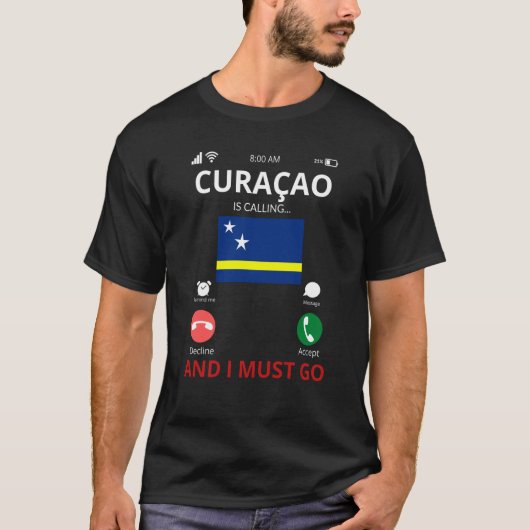 キュラソーが電話してる Tシャツ (正面)