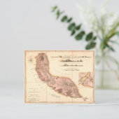 キュラソーの地図（1810年） ポストカード (スタンド正面)