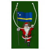 キュラソーの看板のあるサンタクロース スモールペーパーバッグ (裏面)