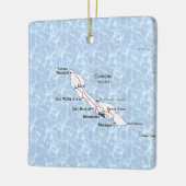 キュラソーヴィンテージマップ セラミックオーナメント (左)