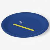 キュラソー国旗 ペーパープレート (アングル)