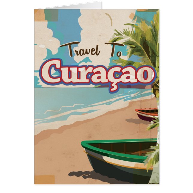 キュラソー島のビンテージ旅行ポスターアート (正面)