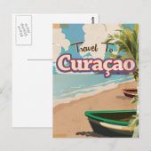 キュラソー島のビンテージ旅行ポスターアート ポストカード (正面/裏面)