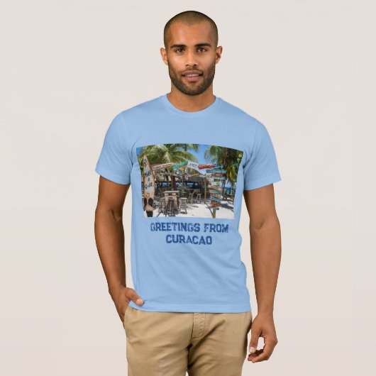 キュラソー島のビーチ Tシャツ (正面フル)