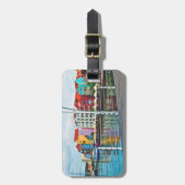 キュラソー島のポンツーン橋からの眺め ラゲッジタグ (正面縦)