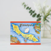 キュラソー島の地図ポストカード ポストカード (スタンド正面)