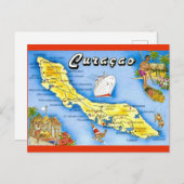 キュラソー島の地図ポストカード ポストカード (正面/裏面)