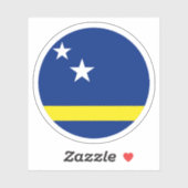 キュラソー州旗ラウンドステッカー シール (シート)