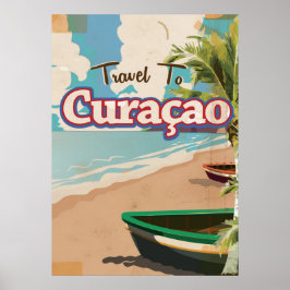 キュラソー・ヴィンテージ旅行ポスターアート。 ポスター