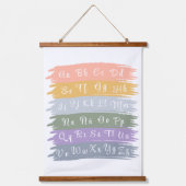 キュラッスペインのプのアルファベットの美的筆跡 吊り下げ型タペストリー (正面)