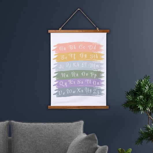 キュラッスペインのプのアルファベットの美的筆跡 吊り下げ型タペストリー