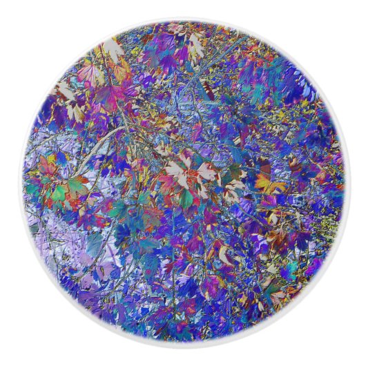 キュラントツ葉リーアートセラミックタイルノブ セラミックノブ (正面)