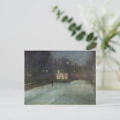 キュラーシーの灰色と金ゴールド雪のノクターンWhist ポストカード (スタンド正面)