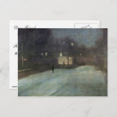 キュラーシーの灰色と金ゴールド雪のノクターンWhist ポストカード (正面/裏面)