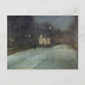 キュラーシーの灰色と金ゴールド雪のノクターンWhist ポストカード (正面)