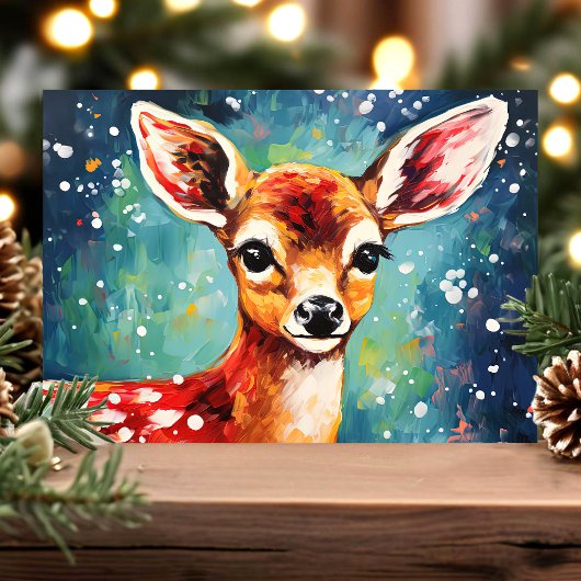 キュリアスファーンのカラフルな冬のクリスマス シーズンカード