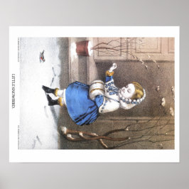 キュリエ&イヴのリトグラフ：リトルスノーバード ポスター