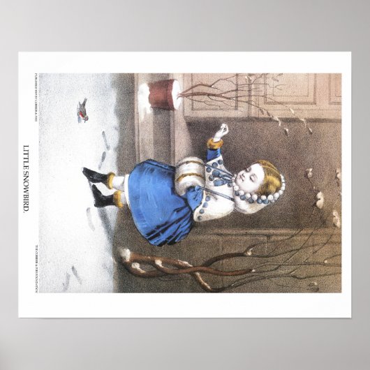 キュリエ&イヴのリトグラフ:リトルスノーバード ポスター (正面)