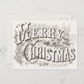 キュリエ&イヴエレガントメリークリスマスリトグラフ ポストカード (正面/裏面)