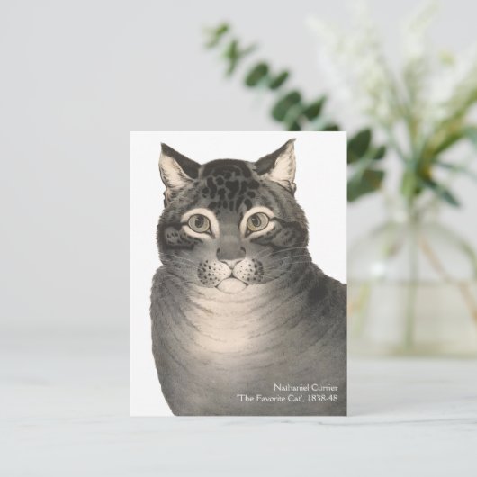 キュリエ&イヴ猫かわいいビクトリアンファインアート ポストカード (スタンド正面)