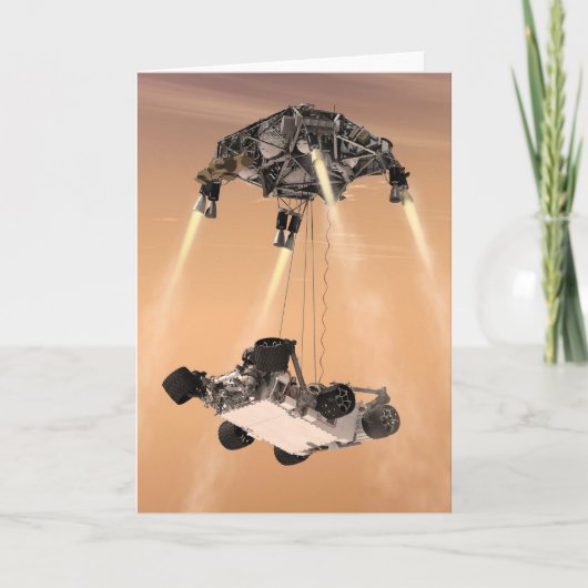 キュリオシティ下降の間のスカイクレーンの火星 カード (正面)