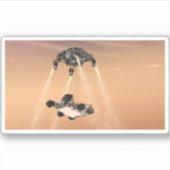 キュリオシティ下降の間のスカイクレーンの火星 シール (正面)