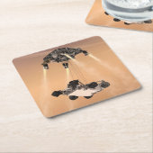 キュリオシティ下降の間のスカイクレーンの火星 スクエアペーパーコースター (アングル)