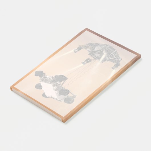 キュリオシティ下降の間のスカイクレーンの火星 ポストイット (アングル)