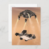 キュリオシティ下降の間のスカイクレーンの火星 ポストカード (正面/裏面)