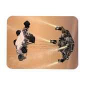 キュリオシティ下降の間のスカイクレーンの火星 マグネット (横)