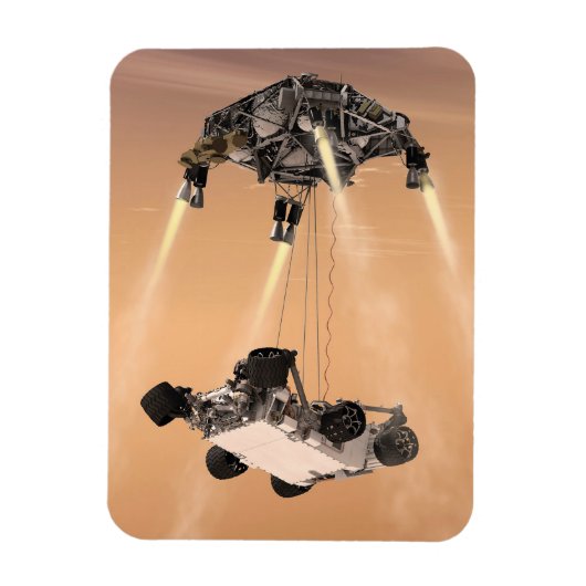 キュリオシティ下降の間のスカイクレーンの火星 マグネット (縦)