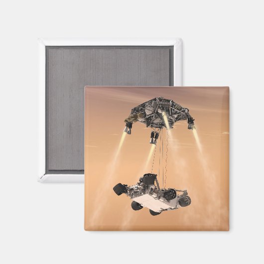 キュリオシティ下降の間のスカイクレーンの火星 マグネット (正面/裏面)