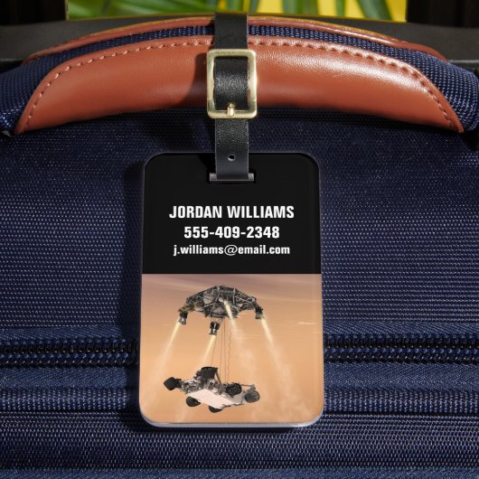 キュリオシティ下降の間のスカイクレーンの火星 ラゲッジタグ (正面インサイチュ2)