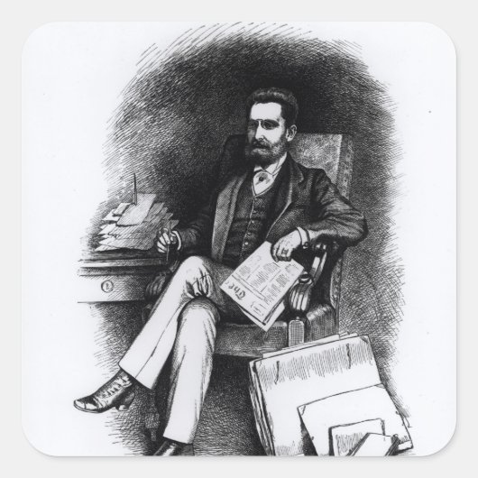 『キュリオ』のジョセフ・ピュリツァー、1887年 スクエアシール (正面)