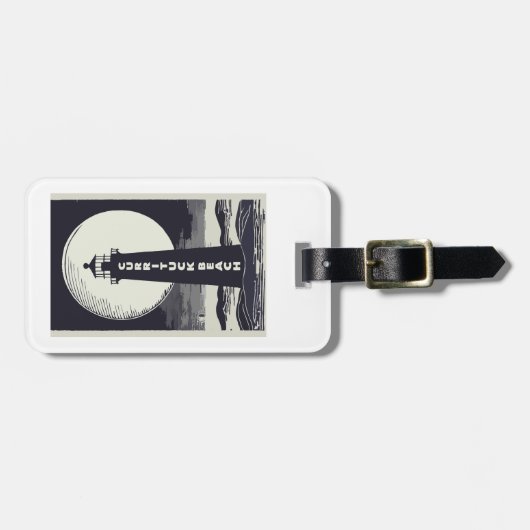 キュリットックビーチライトハウスムーン ラゲッジタグ (正面横)