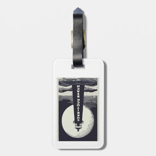 キュリットックビーチライトハウスムーン ラゲッジタグ (裏面縦)