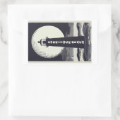 キュリットックビーチライトハウスムーン 長方形シール (バッグ)