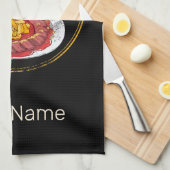 キュリワーストレトロソーセージヴィンテージフリフランスのーズ キッチンタオル (四つ折り)