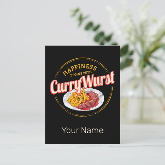 キュリワーストレトロソーセージヴィンテージフリフランスのーズ シーズンポストカード (スタンド正面)