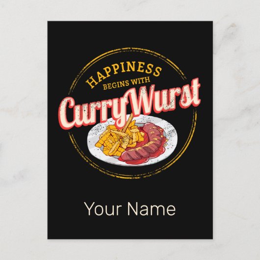 キュリワーストレトロソーセージヴィンテージフリフランスのーズ シーズンポストカード (正面)