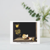 キュリーキャベツとキュリーメロンを使った静物生活 ポストカード (スタンド正面)