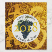 キュヴィースペシャルゴールデンドッグ年2018ワインラベル ワインラベル (シングルラベル)